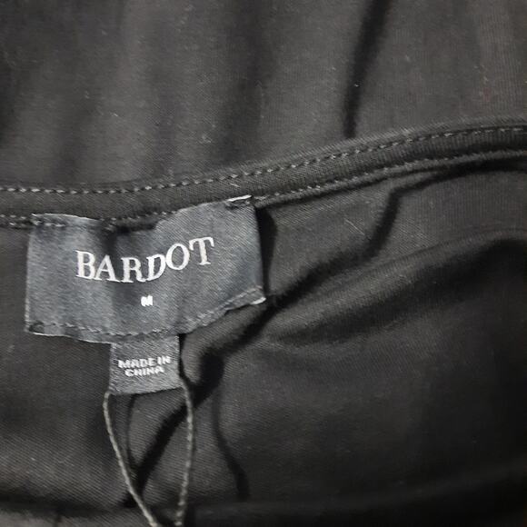 Bardot Bodysuit Top Womens Medium Black Long Sleeve Cut Out Stretch Jersey - Picture 4 of 13